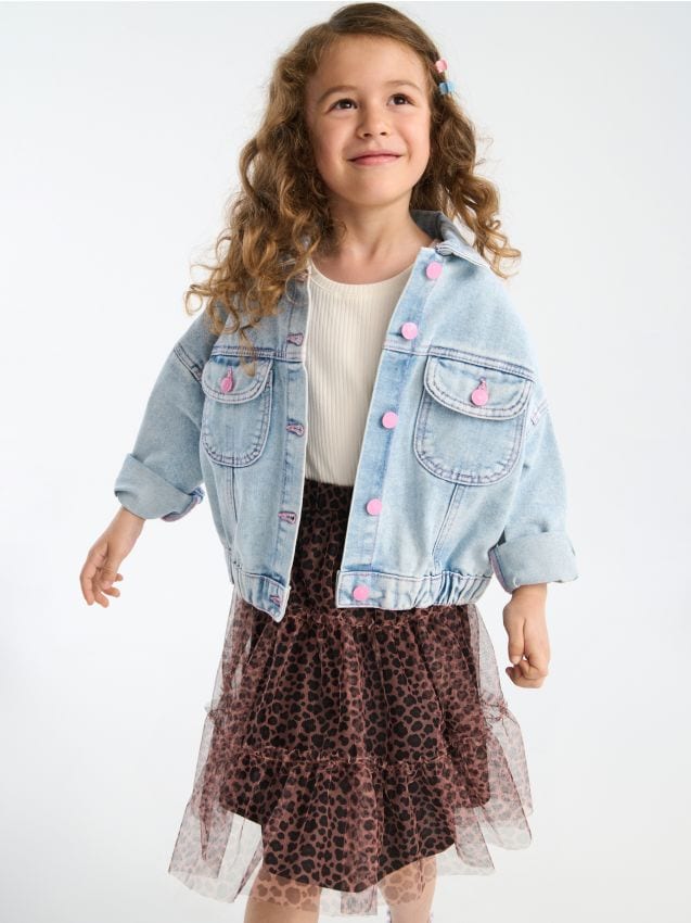 Sinsay - Fustă midi din tul cu imprimeu leopard - multicolor