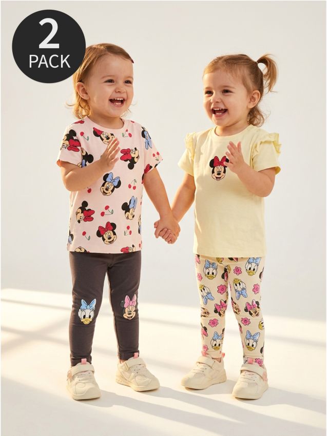 Sinsay - Tricou din bumbac cu imprimeu 2 pack Minnie Mouse - crem