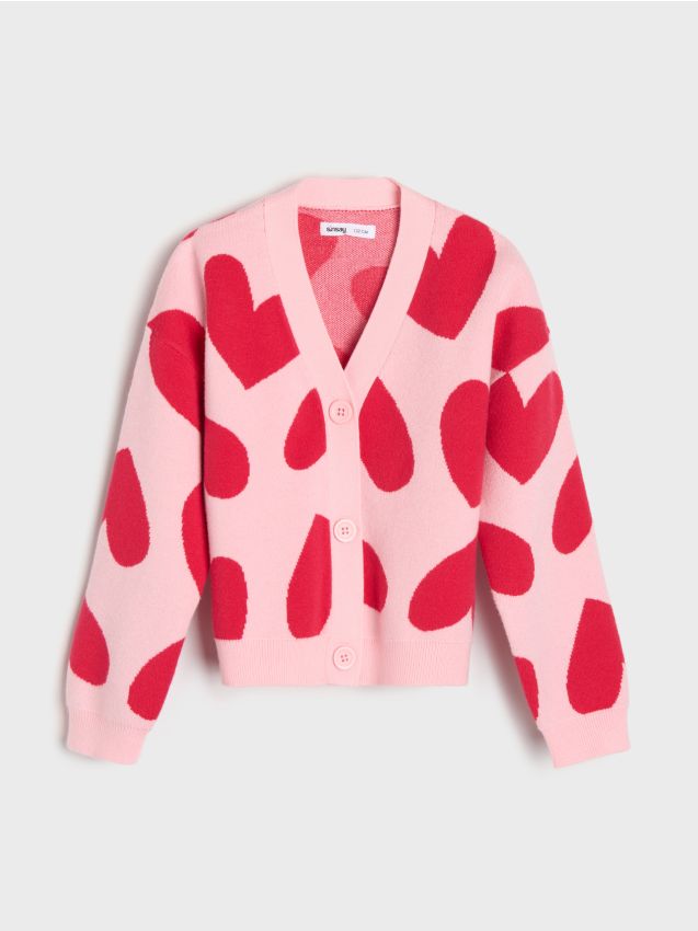 Sinsay - Pulover cu nasturi cu inimioare - multicolor