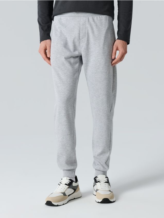 Sinsay - Pantaloni jogger slim fit - gri deschis