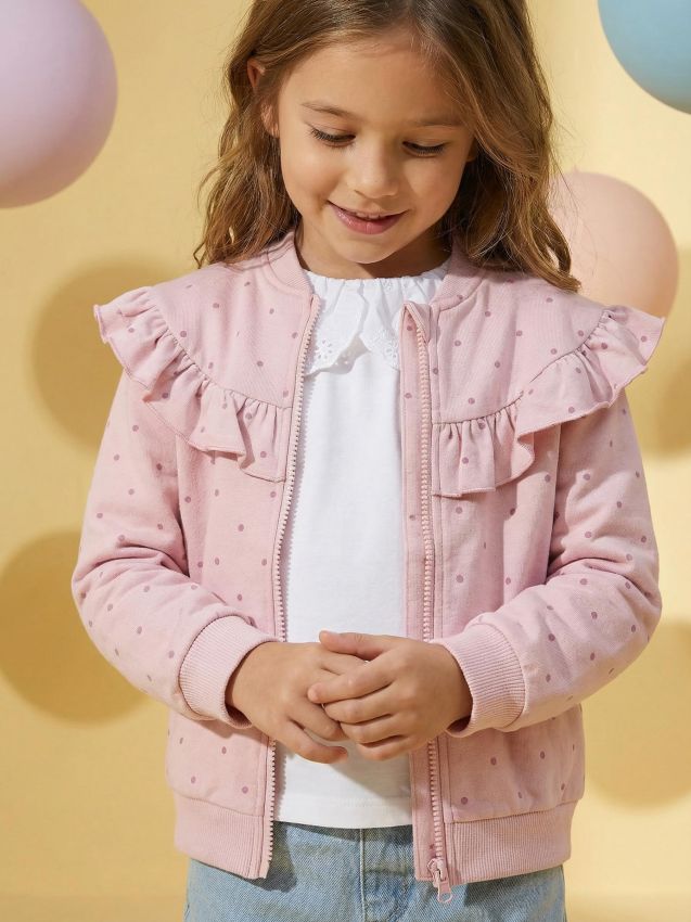 Sinsay - Bluză tip bomber cu volane decorative - violet-orhidee