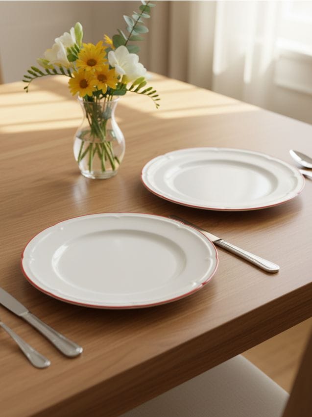 Sinsay - Farfurii ceramice set 2 bucăți - roșu