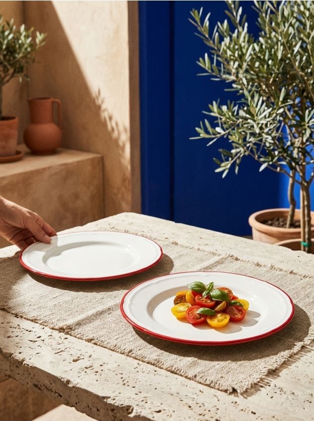 Sinsay - Farfurii ceramice set 2 bucăți - roșu