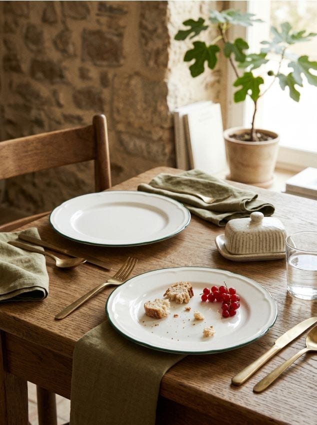 Sinsay - Farfurii ceramice set 2 bucăți - verde