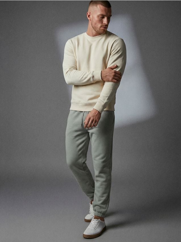 Sinsay - Pantaloni de trening tip jogger - verde-pal