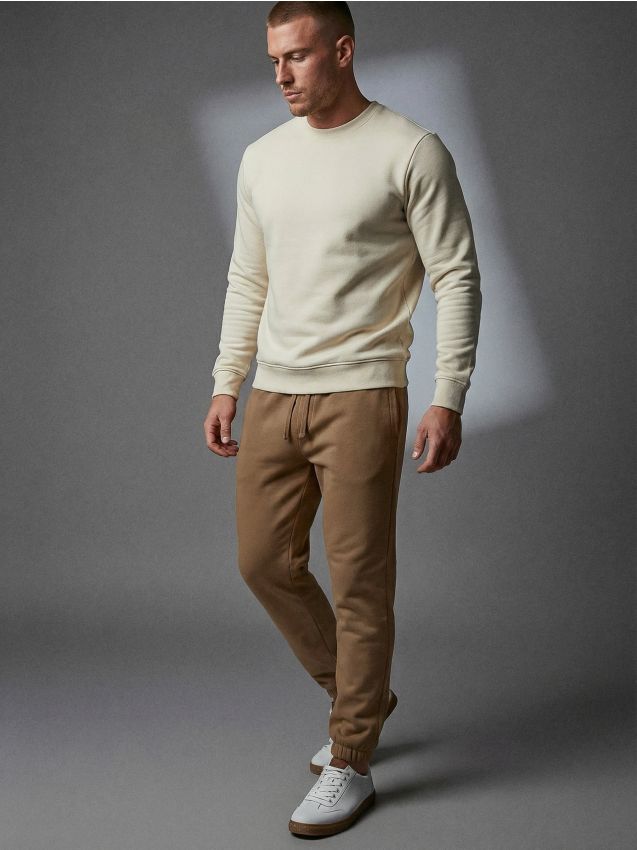 Sinsay - Spodnie dresowe jogger - brązowy