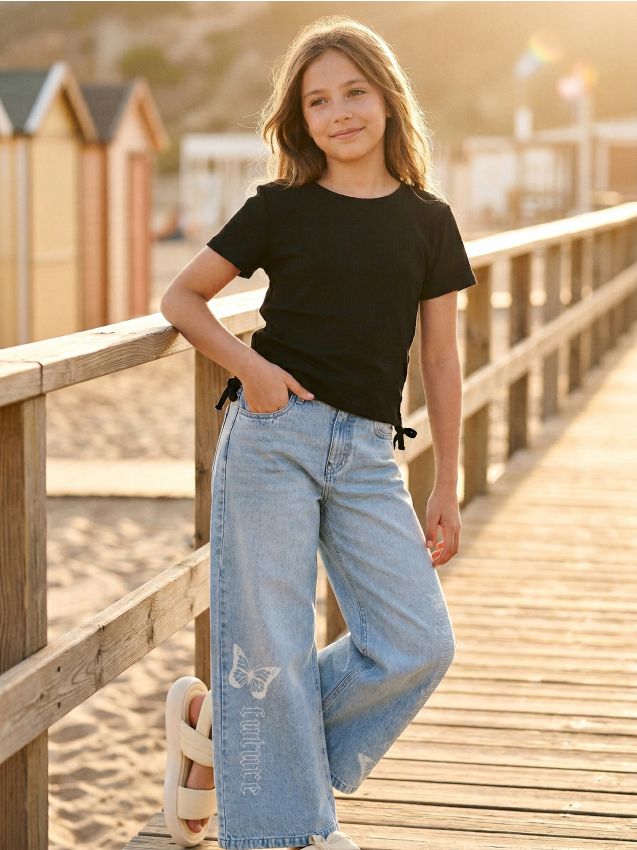 Sinsay - Tricou din tricot striat - negru