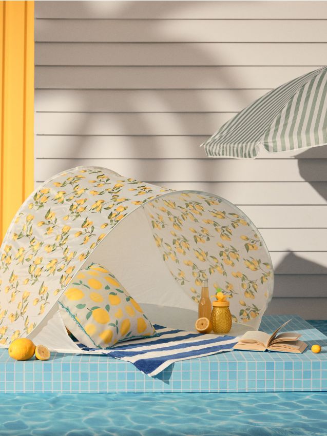 Sinsay - Cort de plajă cu model de lămâi - galben-deschis