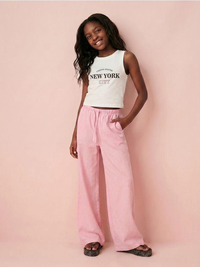 Sinsay - Tricou din bumbac cu inscripție New York - alb