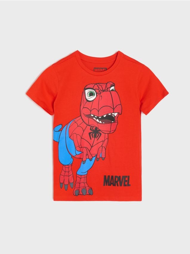 Sinsay - Tricou din bumbac cu imprimeu Spider-Man - roșu