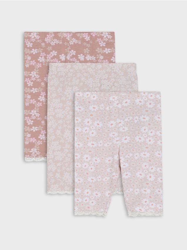 Sinsay - Pantaloni scurți tip colanți din bumbac cu motiv floral 3 pack - multicolor