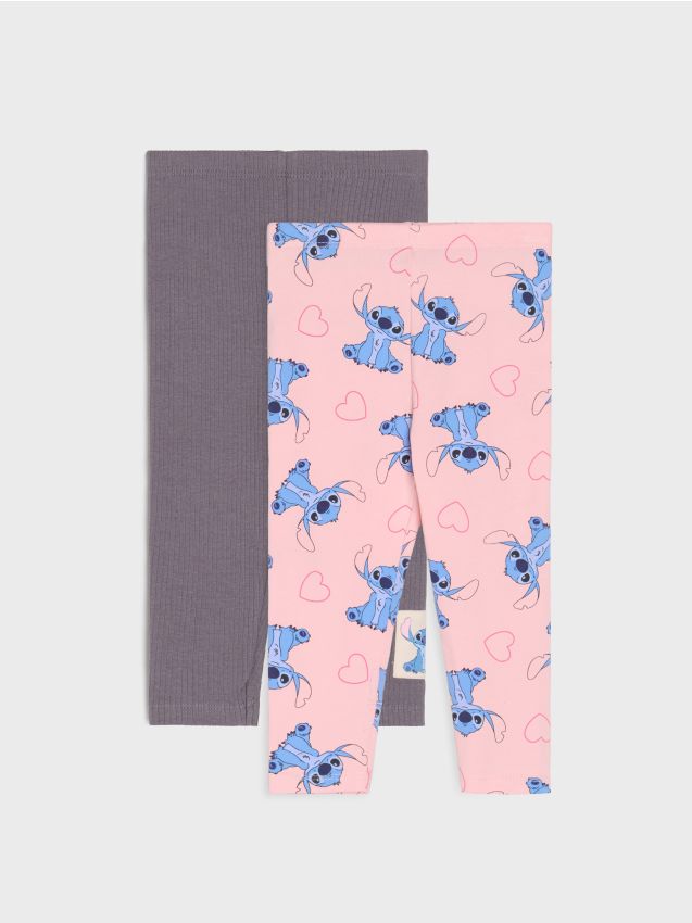Sinsay - Legginsy 2 pack Stitch - różowy