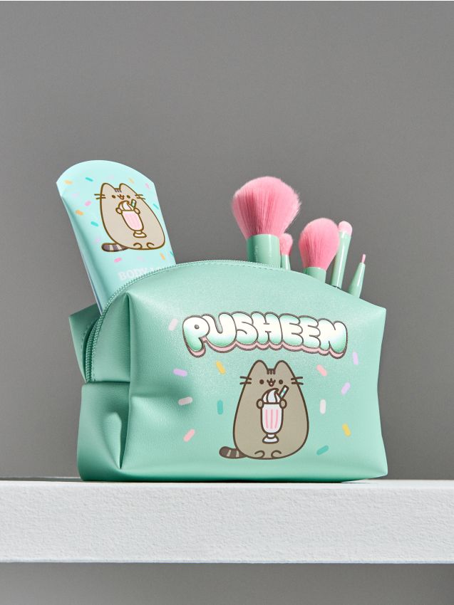 Sinsay - Necesare cu imprimeu Pusheen The Cat - verde-pal