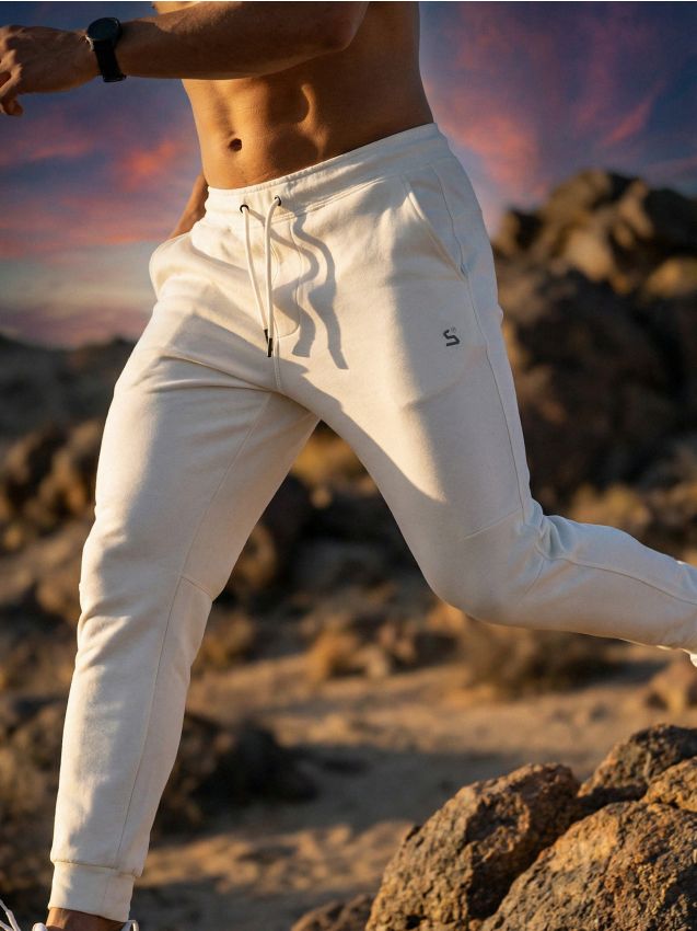 Sinsay - Pantaloni tapered fit SNSY PERFORMANCE - alb