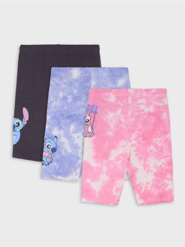 Sinsay - Colanți scurți din bumbac 3 pack Stitch - multicolor