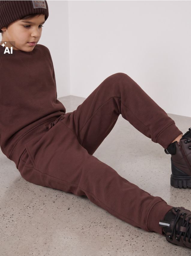 Sinsay - Set bluză și pantaloni sport - mahon