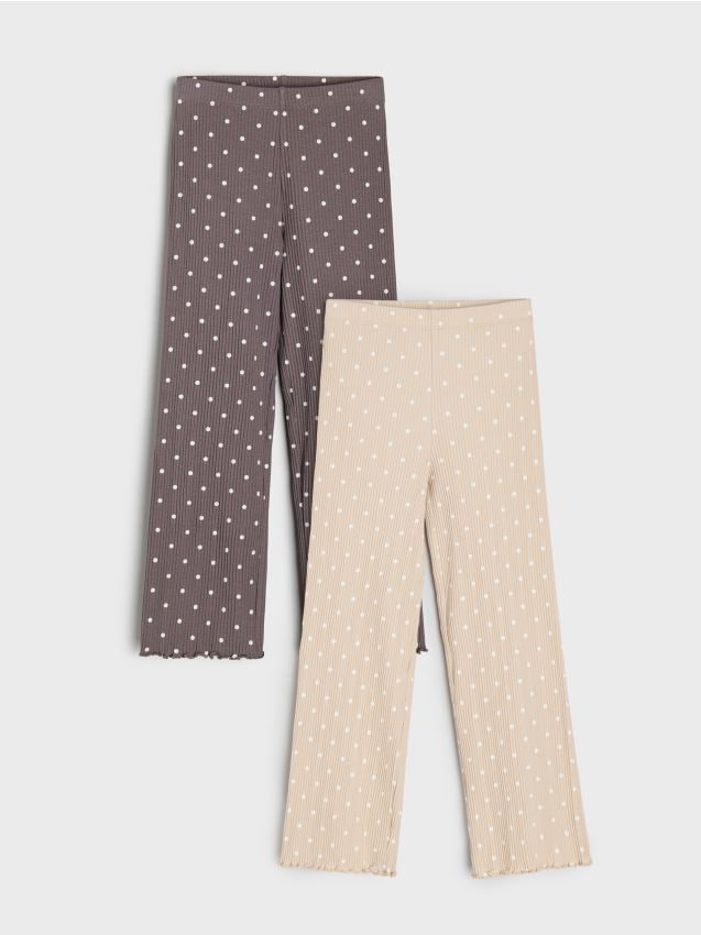 Sinsay - Colanți cu buline și conținut ridicat de bumbac 2 pack - multicolor