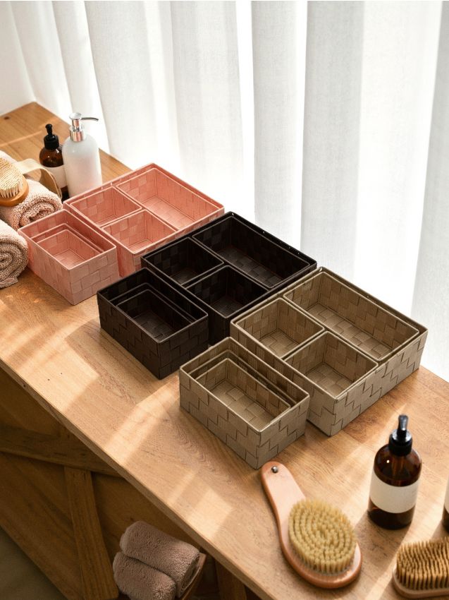 Sinsay - Úložné boxy 3 ks - tmavohnedá