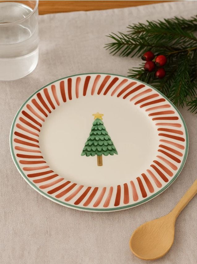 Sinsay - Vianočný tanier s motívom stromčeka - viacfarebná