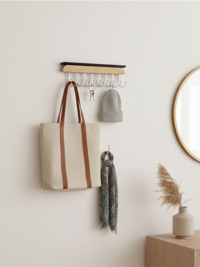 Sinsay - Cuier de perete cu rând dublu de cârlige - bej