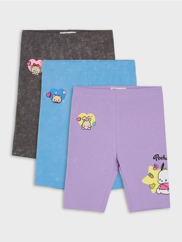 Sinsay - Pantaloni scurți tip colant din bumbac cu imprimeu 3 pack Hello Kitty and Friends - multicolor
