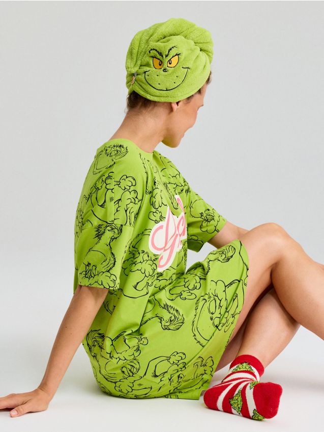 Sinsay - Prosop pentru păr din microfibră Grinch - verde-gălbui