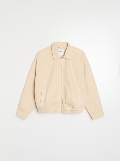 Džínová bomber bunda s límečkem