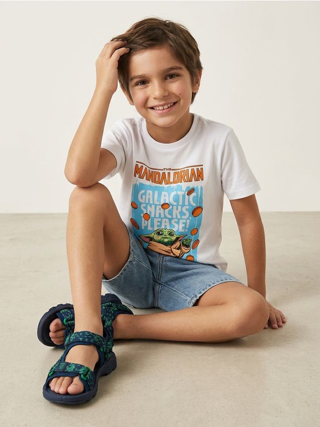 Sinsay - Tricou din bumbac cu imprimeu The Mandalorian - alb