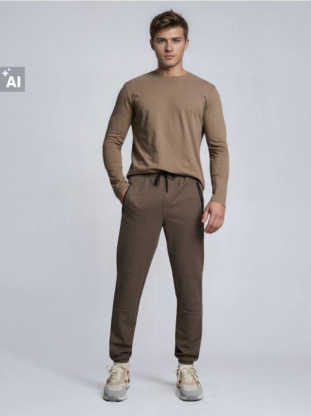 Sinsay - Pantaloni de trening tip jogger - cafeniu