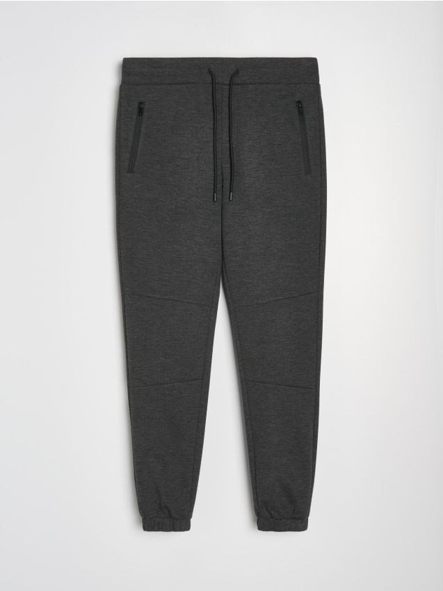 Sinsay - Pantaloni de trening tip jogger - gri-închis