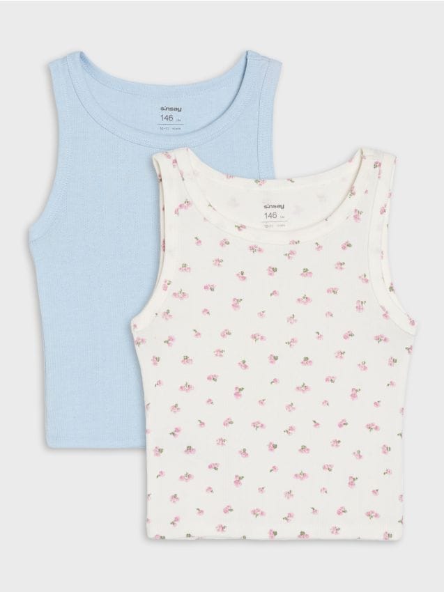 Sinsay - Tricouri fără mâneci cu amestec de vâscoză 2 pachete - multicolor