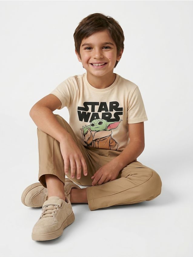 Sinsay - Tricou din bumbac cu imprimeu Star Wars - crem