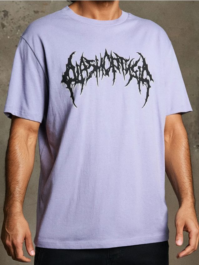 Sinsay - Tricou oversize din bumbac cu imprimeu - lavand