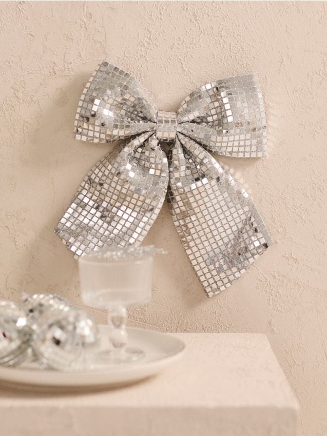 Sinsay - Decorațiune de Crăciun în formă de fundă - argintiu