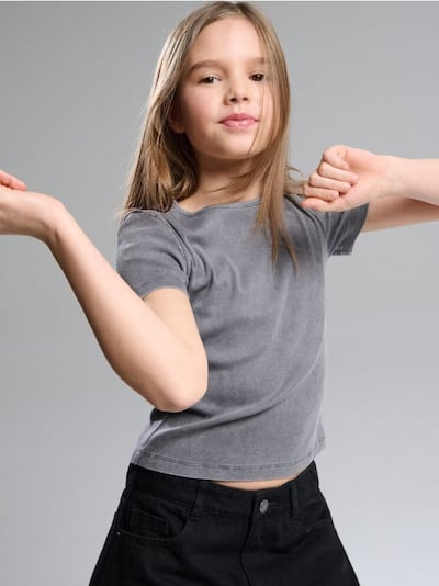 Ριμπ T-shirt με κοντό μανίκι