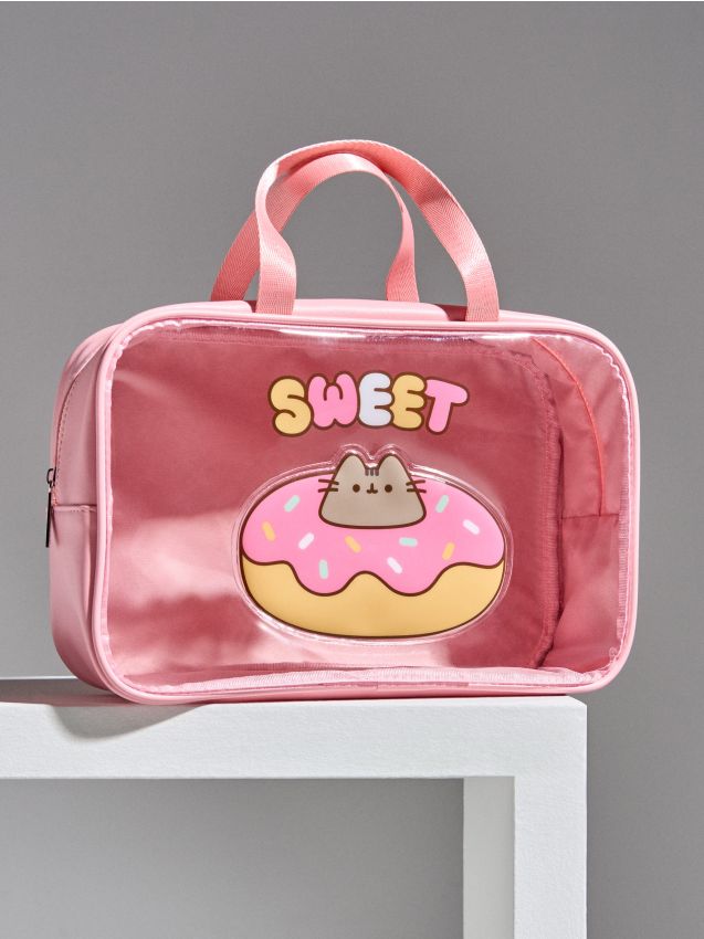 Sinsay - Trusou cosmetic cu latură transparentă Pusheen the Cat - roz-pastel