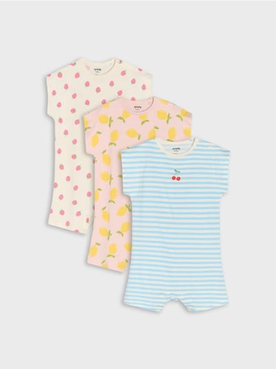 Pamučni romperi sa motivom voća 3 pack