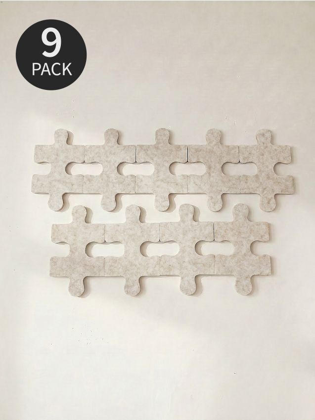 Sinsay - Set de panouri de perete din fetru în formă de puzzle 9 pack - bej