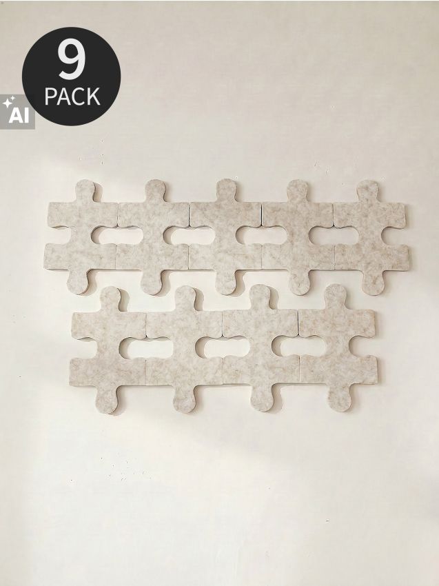 Sinsay - Set de panouri de perete din fetru în formă de puzzle 9 pack - bej
