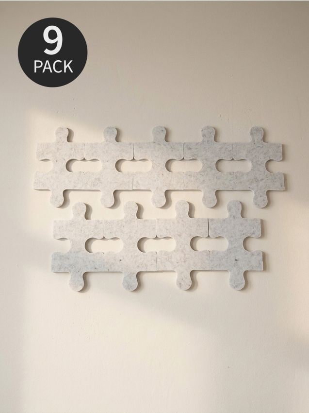 Sinsay - Set de panouri de perete din fetru în formă de puzzle 9 pack - gri deschis