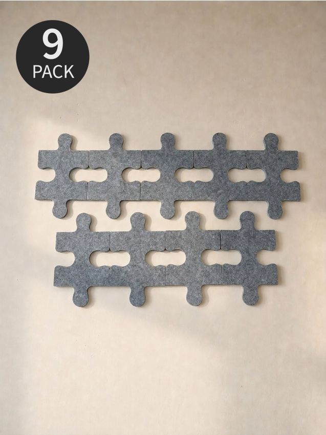 Sinsay - Set de panouri de perete din fetru în formă de puzzle 9 pack - gri-închis