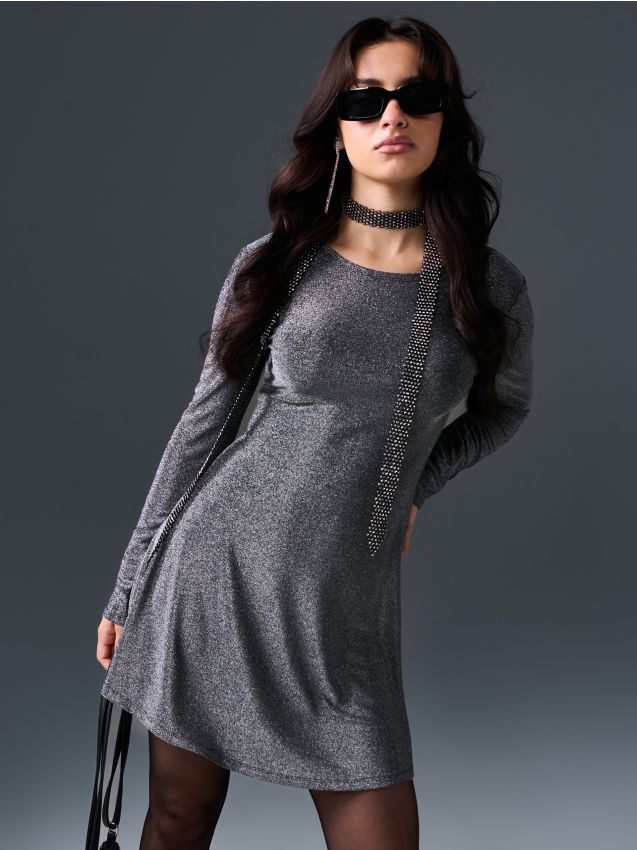 Sinsay Sinsay - Mini φόρεμα - ασημι