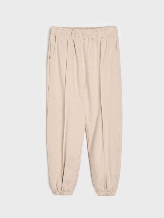 Sinsay - Spodnie dresowe balloon - beżowy