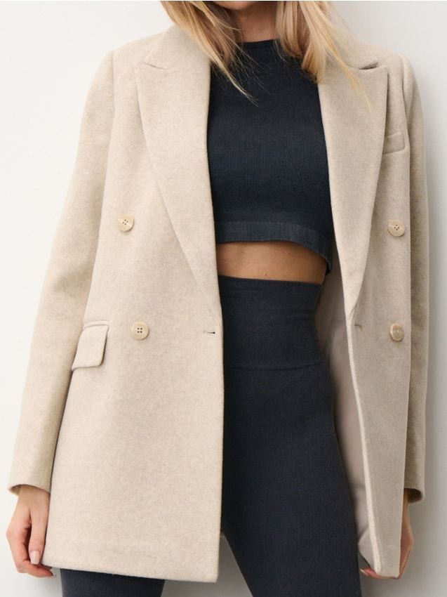 Sinsay - Kabát - krémová