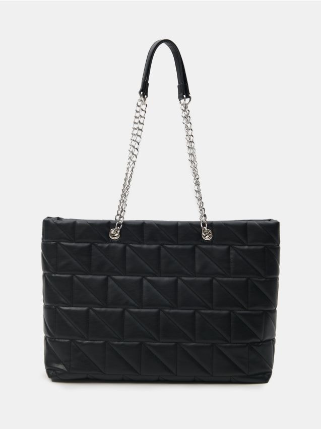 Sinsay - Prešívaná shopper taška - čierna