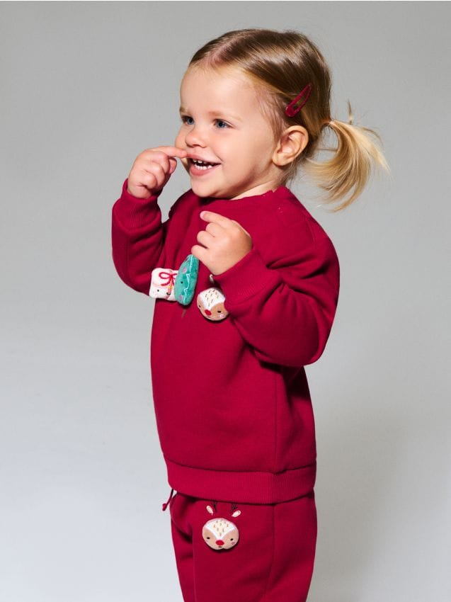 Sinsay - Mikina s okrúhlym výstrihom s vianočným motívom - červená