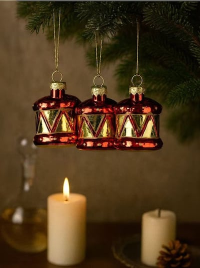 3 darabos karácsonyfadísz gömb szett