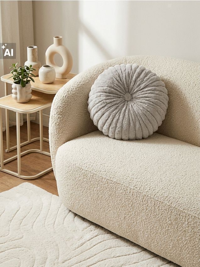 Sinsay - Perna decorativă rotundă cu cusături - gri deschis