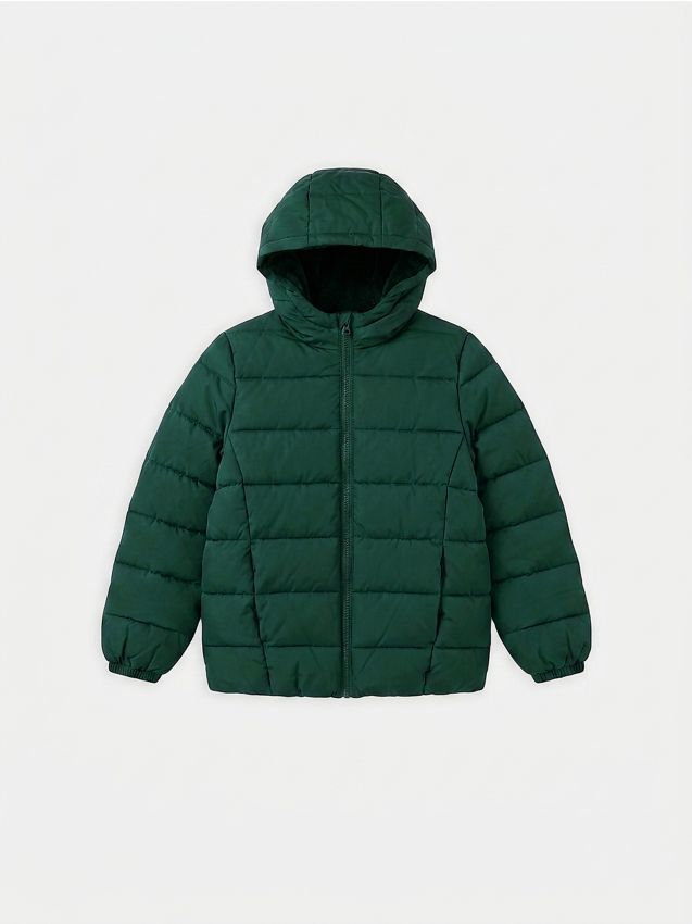Sinsay - Jachetă puffer cu glugă - verde-închis
