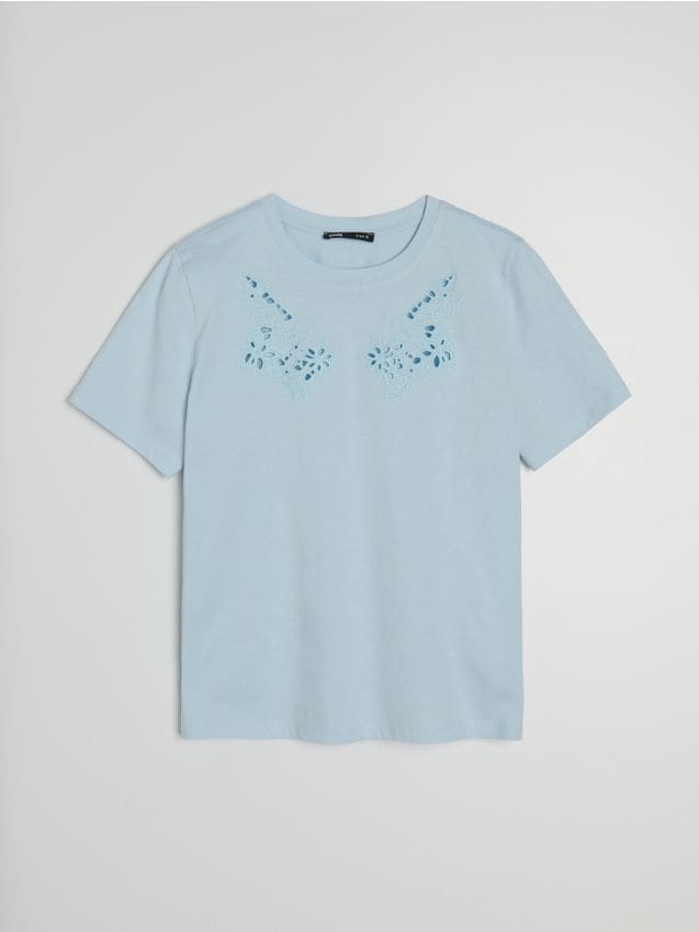 Sinsay - Bluză din bumbac - light blue